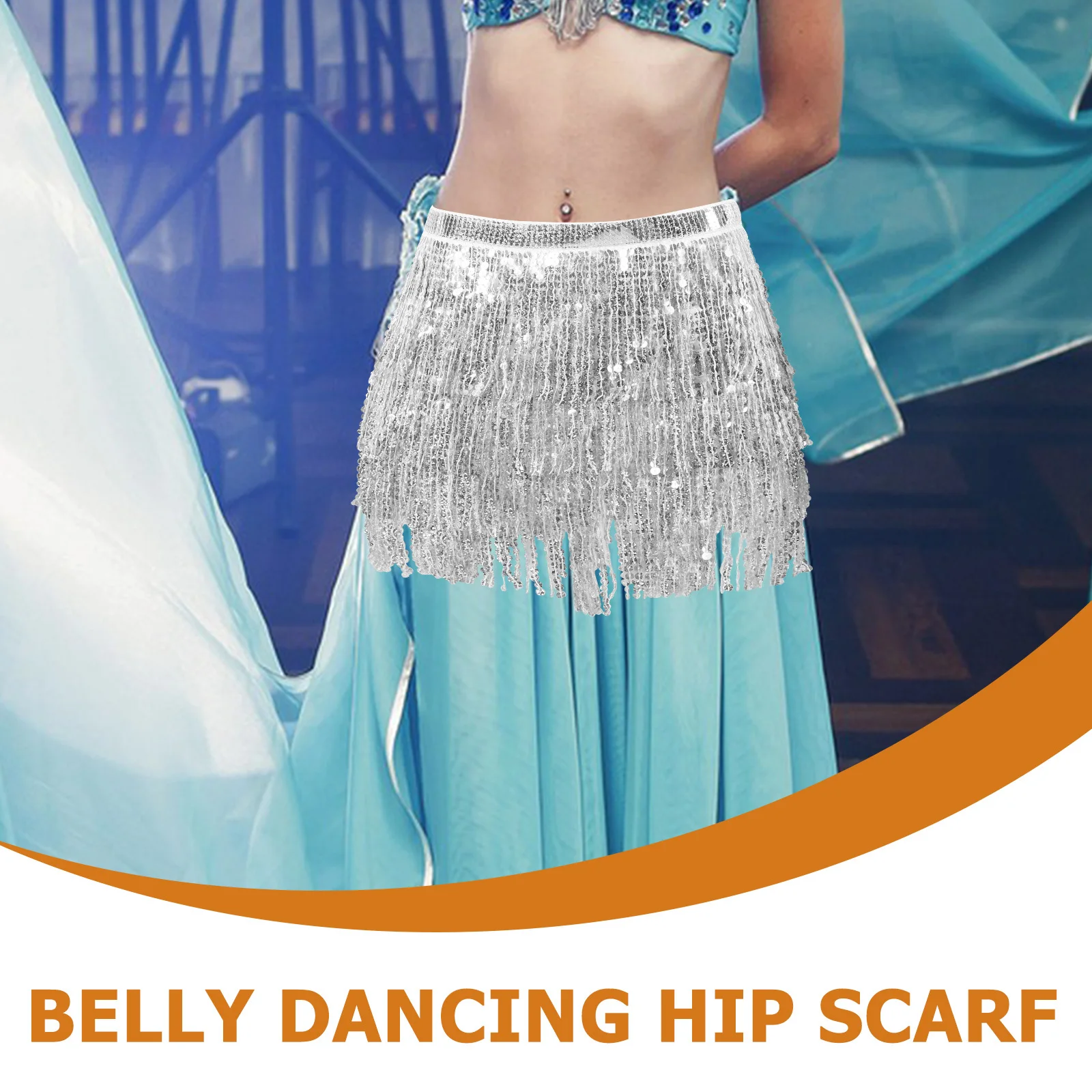 

Belly Dancing Hip Scarf with Sequins Dangling Design Dance Skirt Waist Chain for Women Belly Dancing Stage Gift