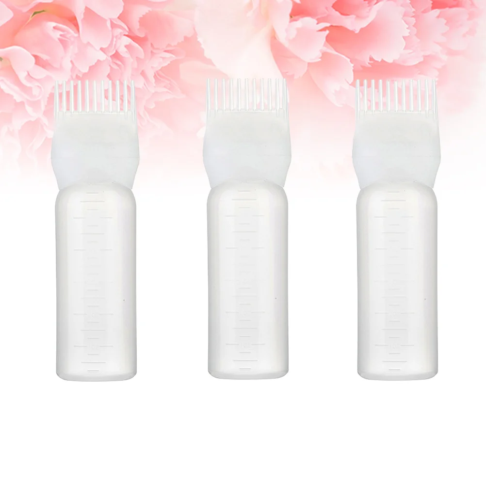 3Pcs Hair Coloring Bottle Dyeing Comb White Salon Hairdresser Tool for Precise Root Application Easy Clean Hair Applicator - Image 2