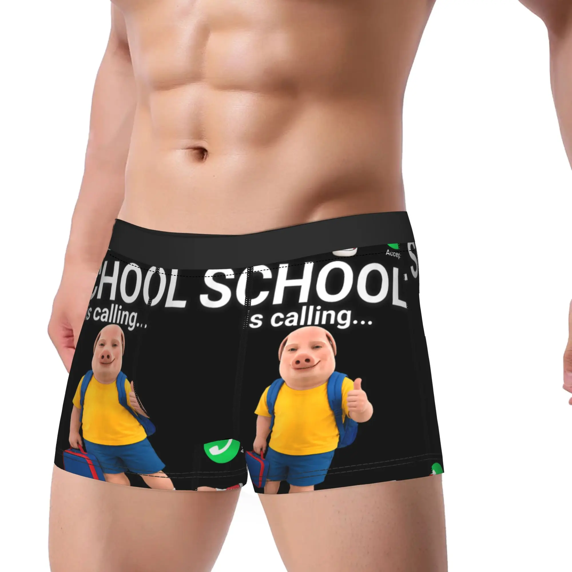 John Pork Back to School Underwear  Men's Underpants Printing Elastic Boxer Shorts High Quality Shorts Briefs Big Size