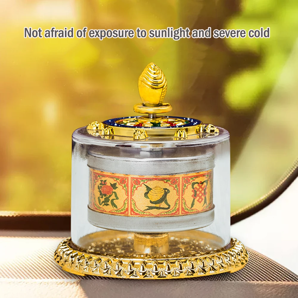 Car mounted finger twisting prayer wheel, eight-auspicious scripture rotating cylinder, Acrylic car ornaments, Decorative crafts