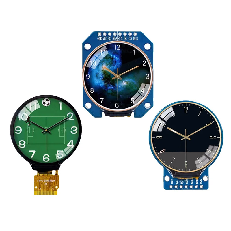 Layar TFT 1.28 Inci Modul Tampilan LCD TFT Bulat RGB 240*240 GC9A01 Driver 4 Kawat Antarmuka SPI 240X240 PCB UNTUK Arduino