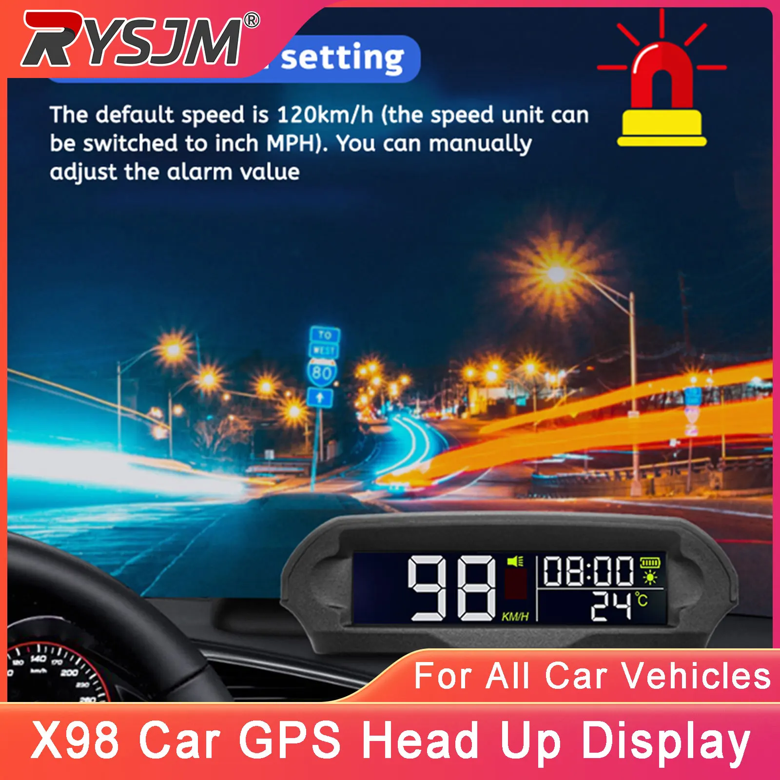 Car Head Up Display GPS HUD Solar Energy Digital Meter Car Speedometer Temperature Altitude Display Car Electronics Accessories