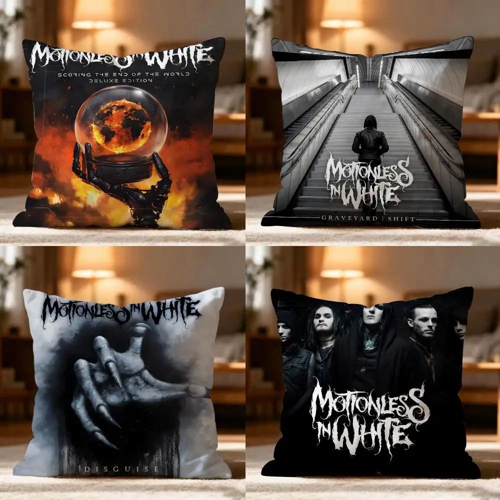 M-motionless In White Band Cushion Cover Cushion Cover Soft Washable Pillow Case Multi-Scene For Couch Bed Travel Office Use