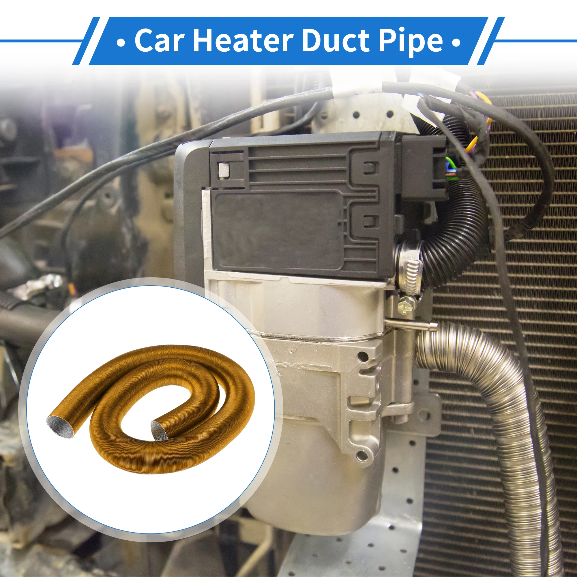 

UXCELL 60 мм диаметр 300 см автомобильный обогреватель воздуховод шланг теплого воздуха для дизельного обогревателя золотой тон