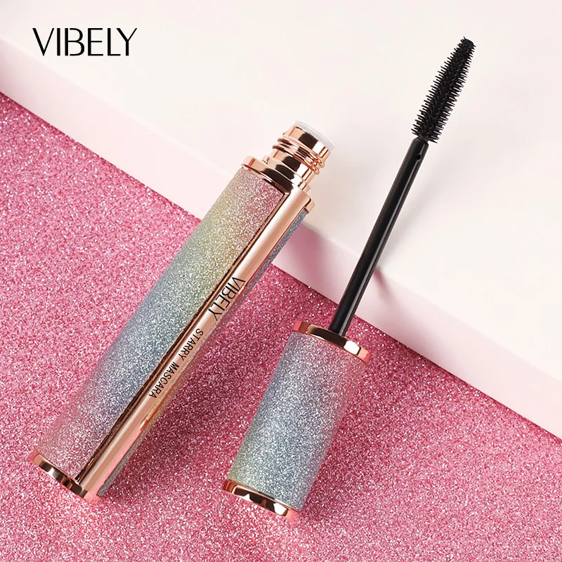 VIBELY Starry Sky Long Mascara es grueso, rizado, resistente al agua, duradero, resistente al sudor y sin manchas