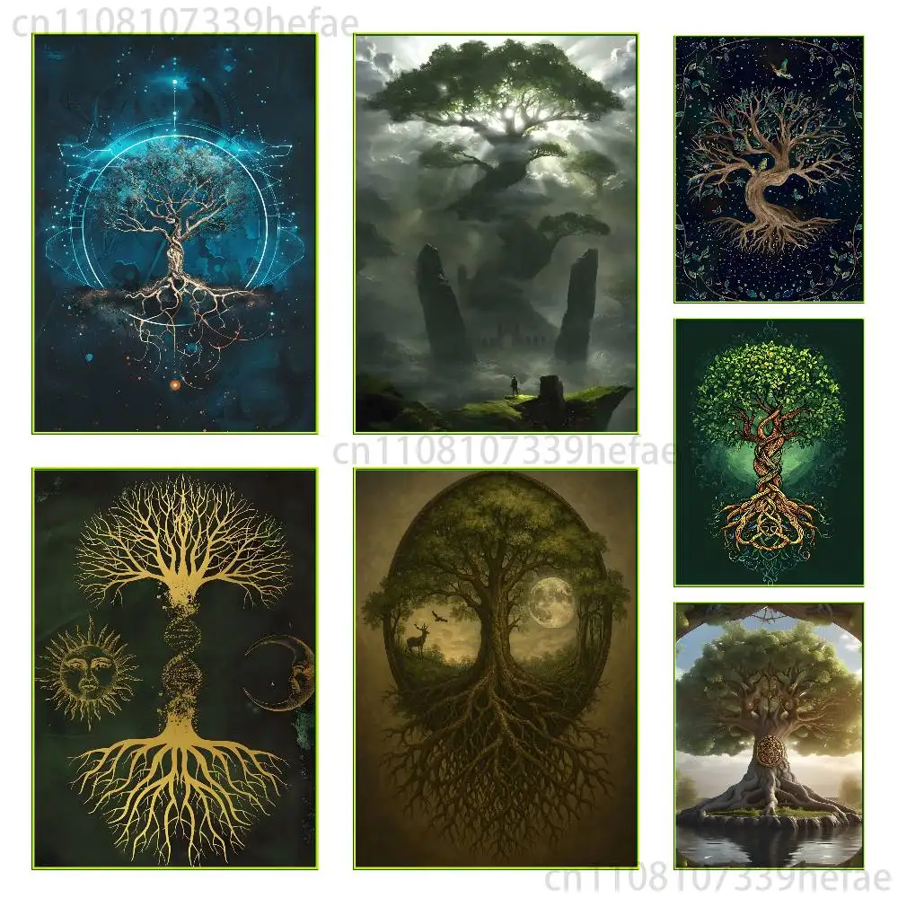 

Tree of life Yggdrasil Classic Poster Wall art print art suitable for living room bedroom bar parlor home decoration gift