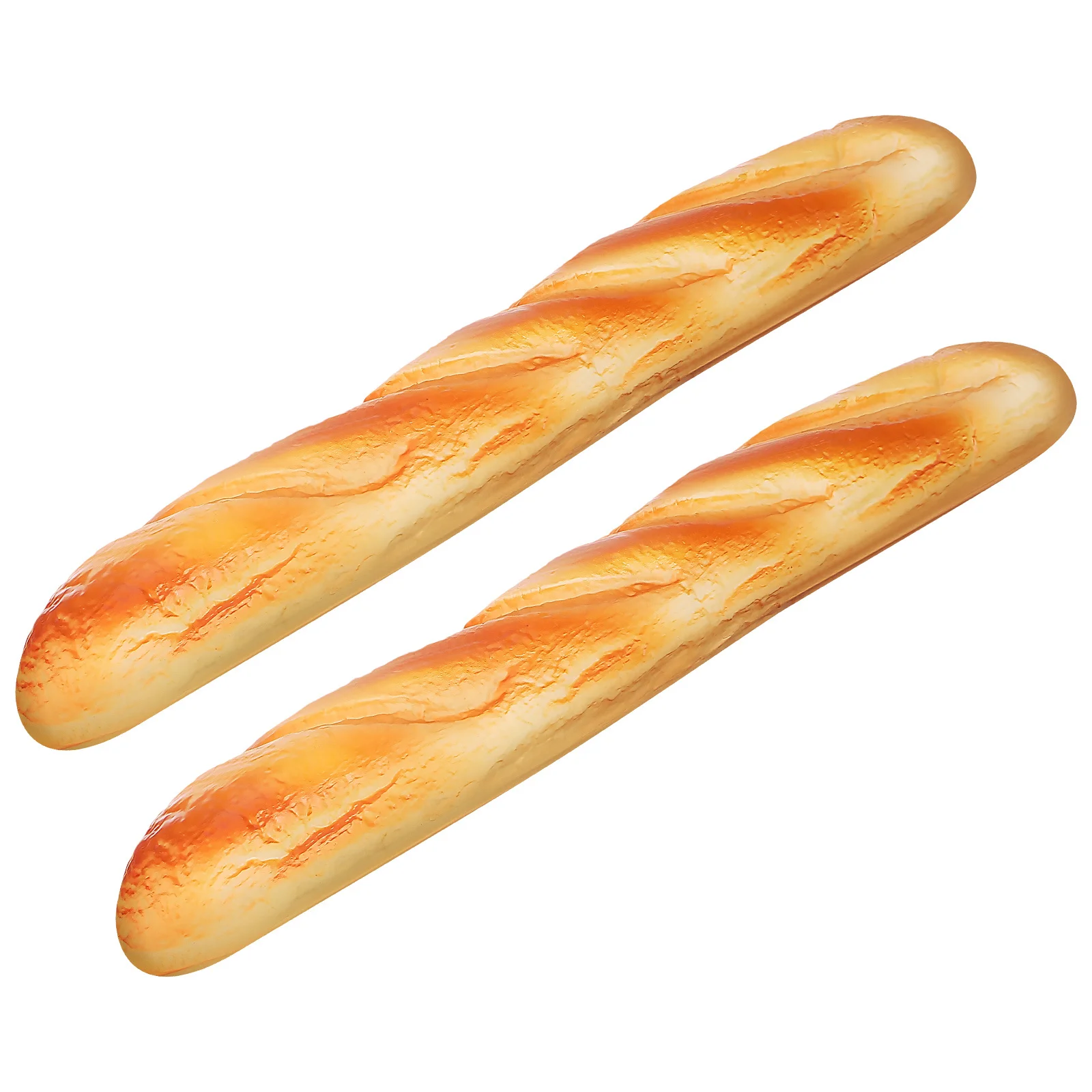 

2pcs Lifelike Pu Fake Loaf For Kitchen Decor Bakery Display Pretend Play Food Props Bread Artificial French Bread Set