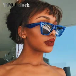 Hipster Blue Sunglass For Women Designer Retro Oversize Cat Eye Square UV400 Anti Reflective Sun Glasses Female Brand Designer