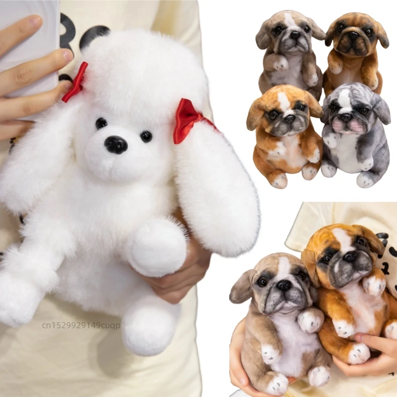

20cm Simulation High Quality Dog Plush Toy Pillow Cute Cartoon Fat Pug Poodle Plush Toy Home Decoration Gift For Children