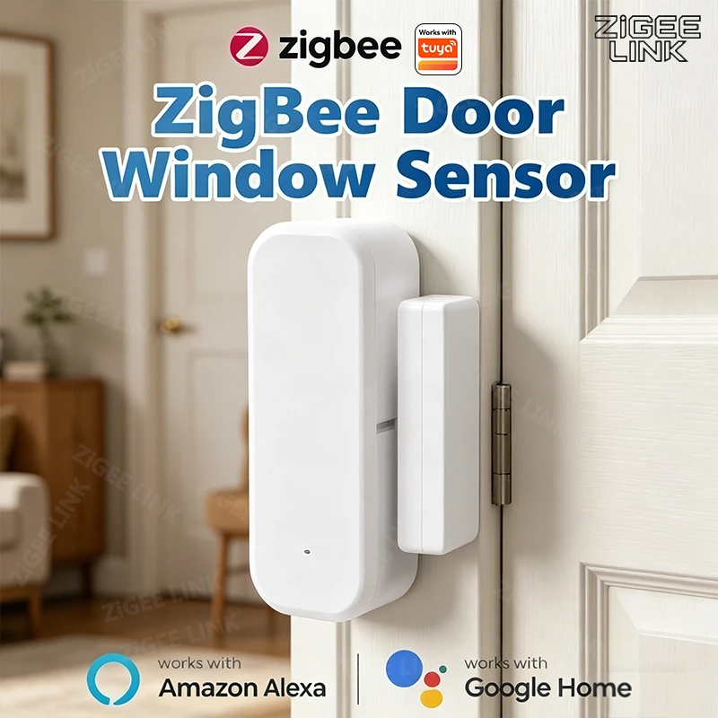 ZigBee Door Window Sensor Gate Opening Detector Tuya Smart Life Human Presence Sensor For Light Switch APP Alarm Home Security