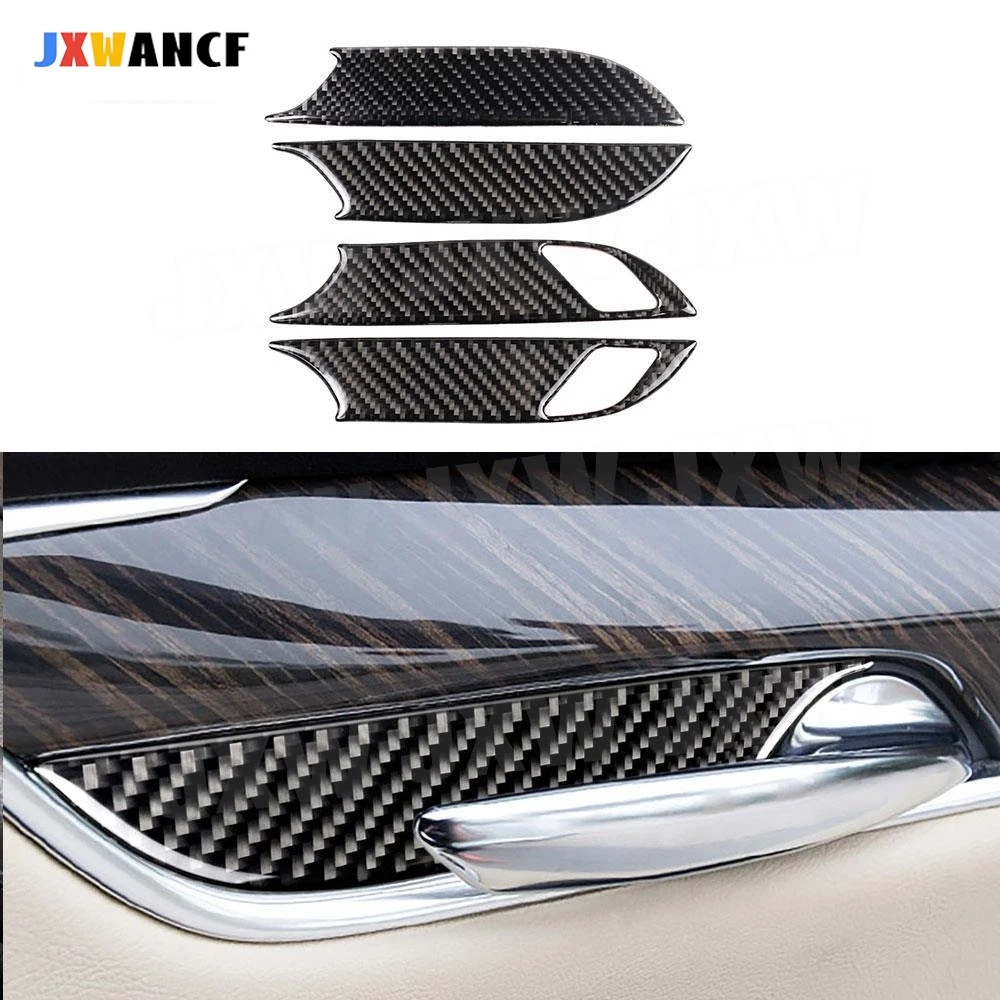 

JXWANCF 4pcs For Cadillac XT5 2016-2019 Carbon Fiber Car Door Handle Frame Trim Cover Car Interior Car Decorations