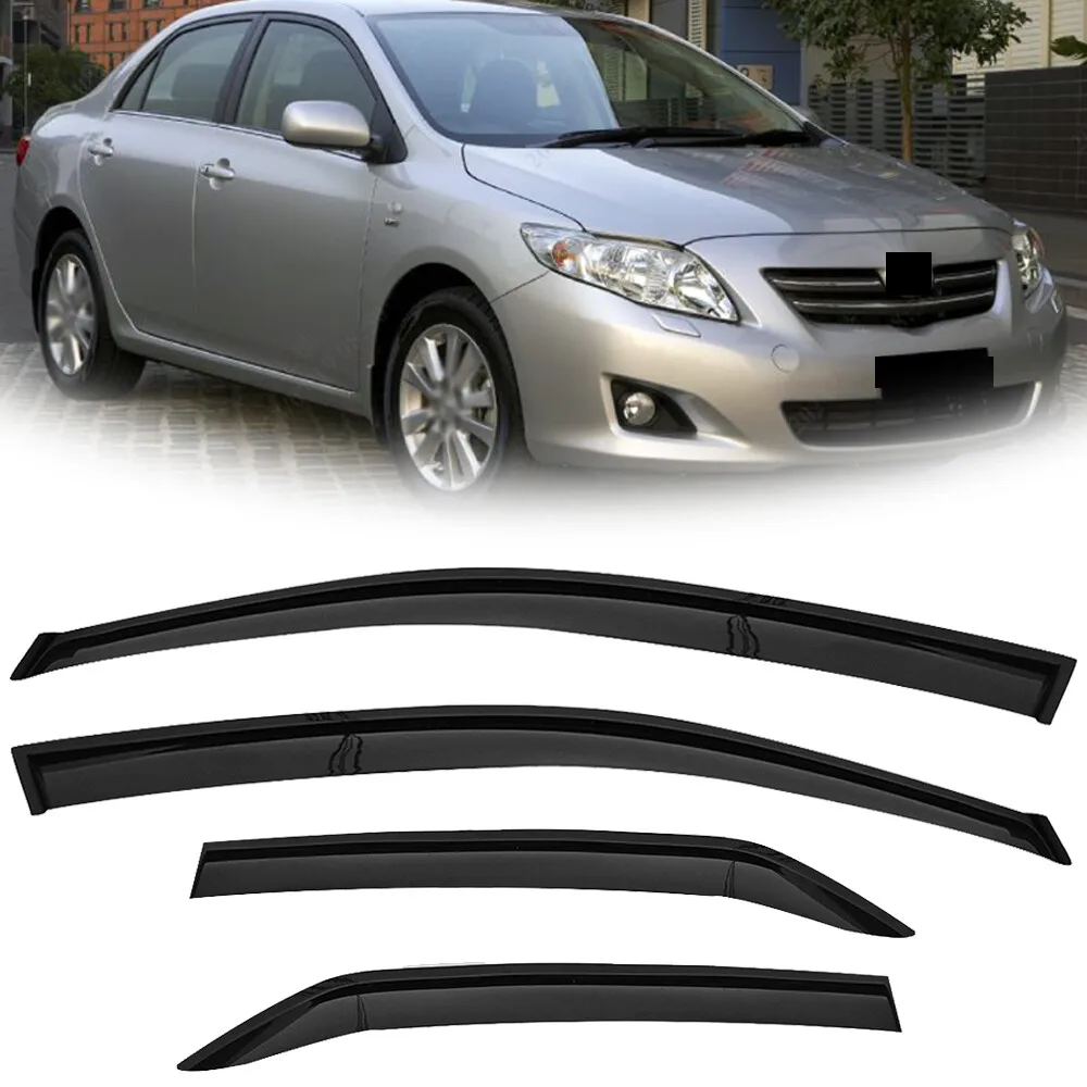 Window Vent Visor Rain Guard Deflector 4pcs Acrylic For 2009-2013 Toyota Corolla