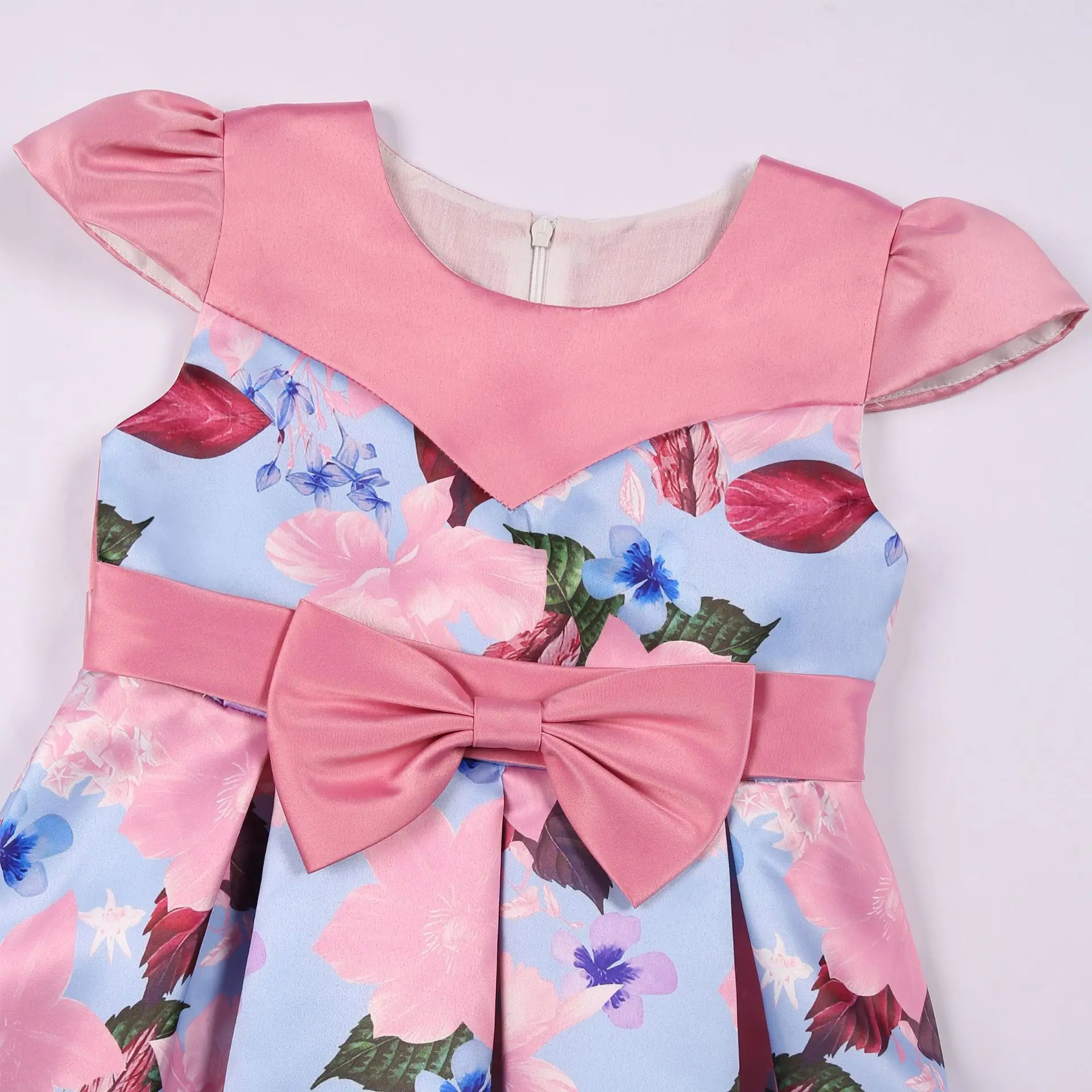 Flowers Dress for Girls Pink Cotton Baby Girl Clothes Children Kids Floral Wedding Party Dresses 6 8 10 Years فساتين اطفال