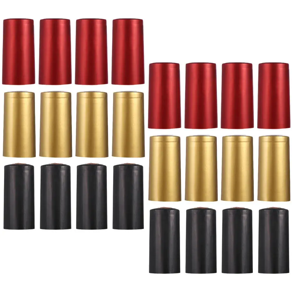 60Pcs Heat Shrink Bottle Caps Wine Bottle Seals Shrink Wrap Tops for Red Wine Preservation Decoration Easy Use Lightweight PVC