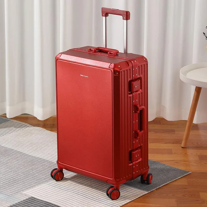 Travel Suitcase Male Female Aluminium Frame Design Luggage 24-Inch Password Case Universal Wheel Fashion Boarding Bag New Trunk