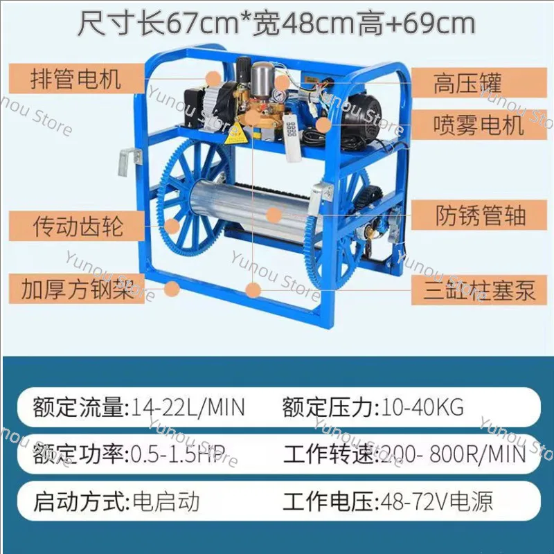 Electric Double Motor Orchard Sprayer Automatic Induction Tube 48v-72v New High Pressure Agricultural Spray