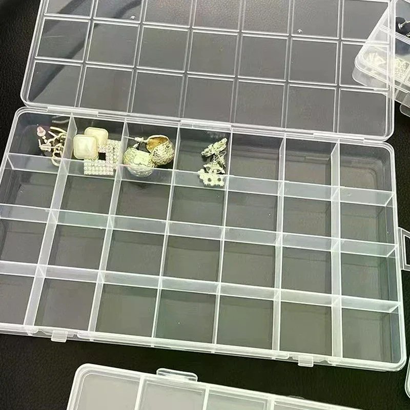 28 Grids Transparent Organizer Box Plastic Square Organizers Storage Boxes For Home Makeup Jewelry Accessories Organizer