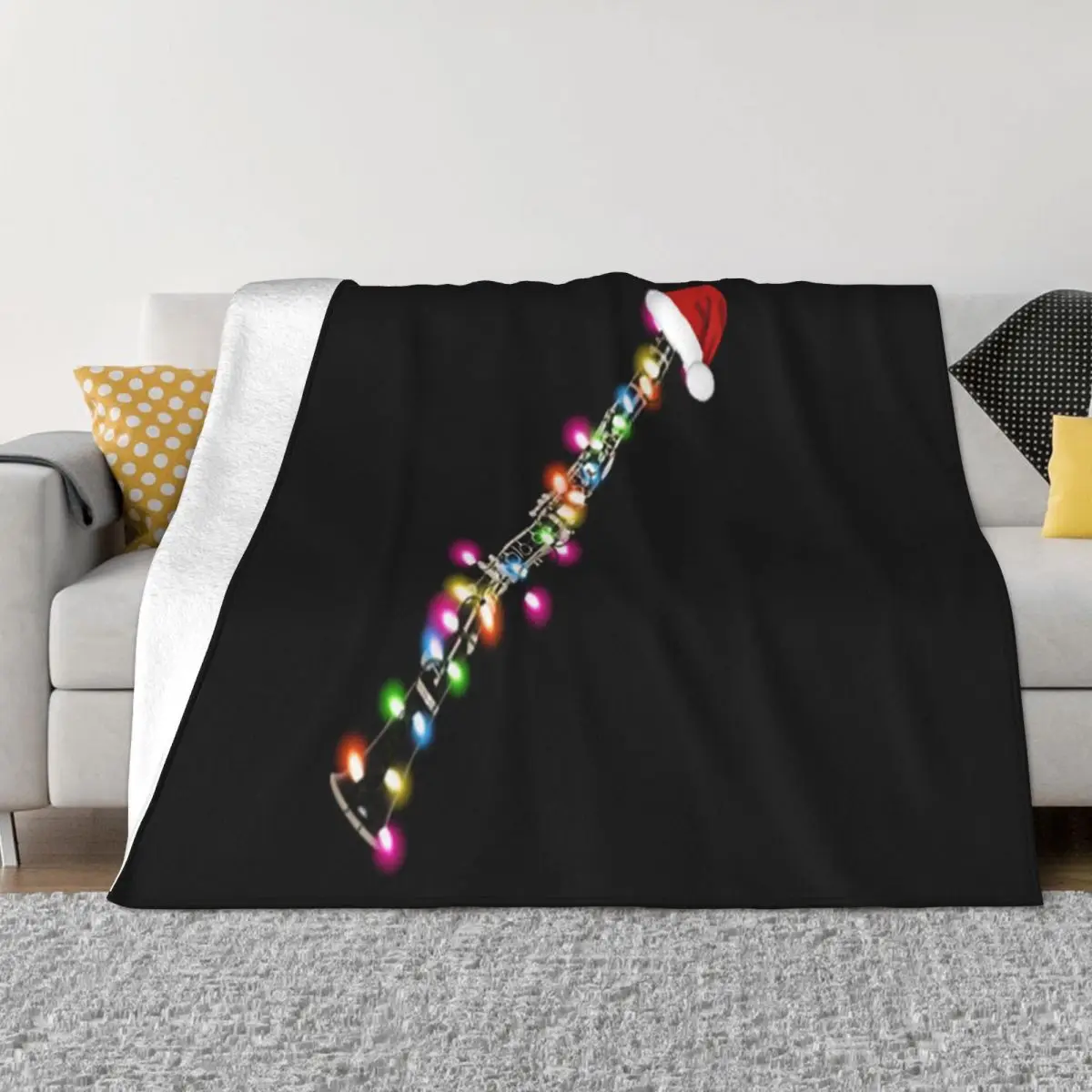 Clarinet Santa Christmas Discount Top Quality Child Streetwear Personality Funny Popular Style Children Throw Blanket