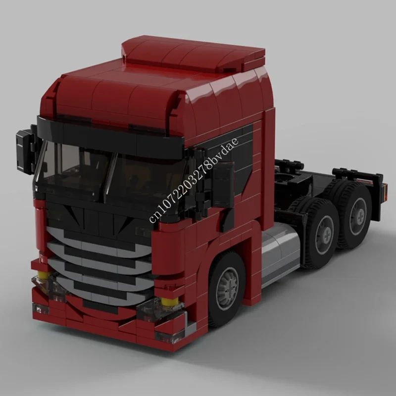 

350 шт. MOC городской транспорт S520 6x4 полугрузовик, совместимый с моделью прицепа, строительные блоки, кирпичи, сделай сам, сборка, игрушки, подарки
