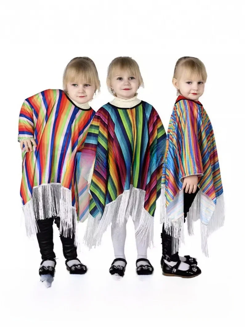 Nouveau loween rayure Parent-enfant vêtements dubaï Sle adulte rayé Robe enfants Cosplay traditionnel chinois Cos...