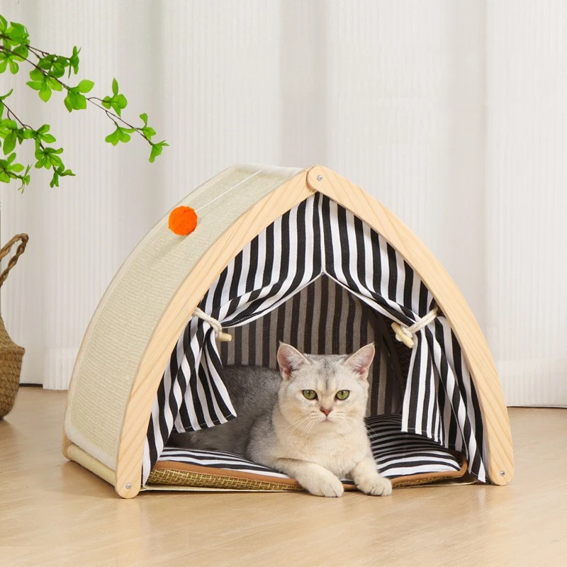 

Pet Tent Bed Cat Home Supplies Accessories Warm Cushion Furniture Sofa Little Cat Tent Cat Dog