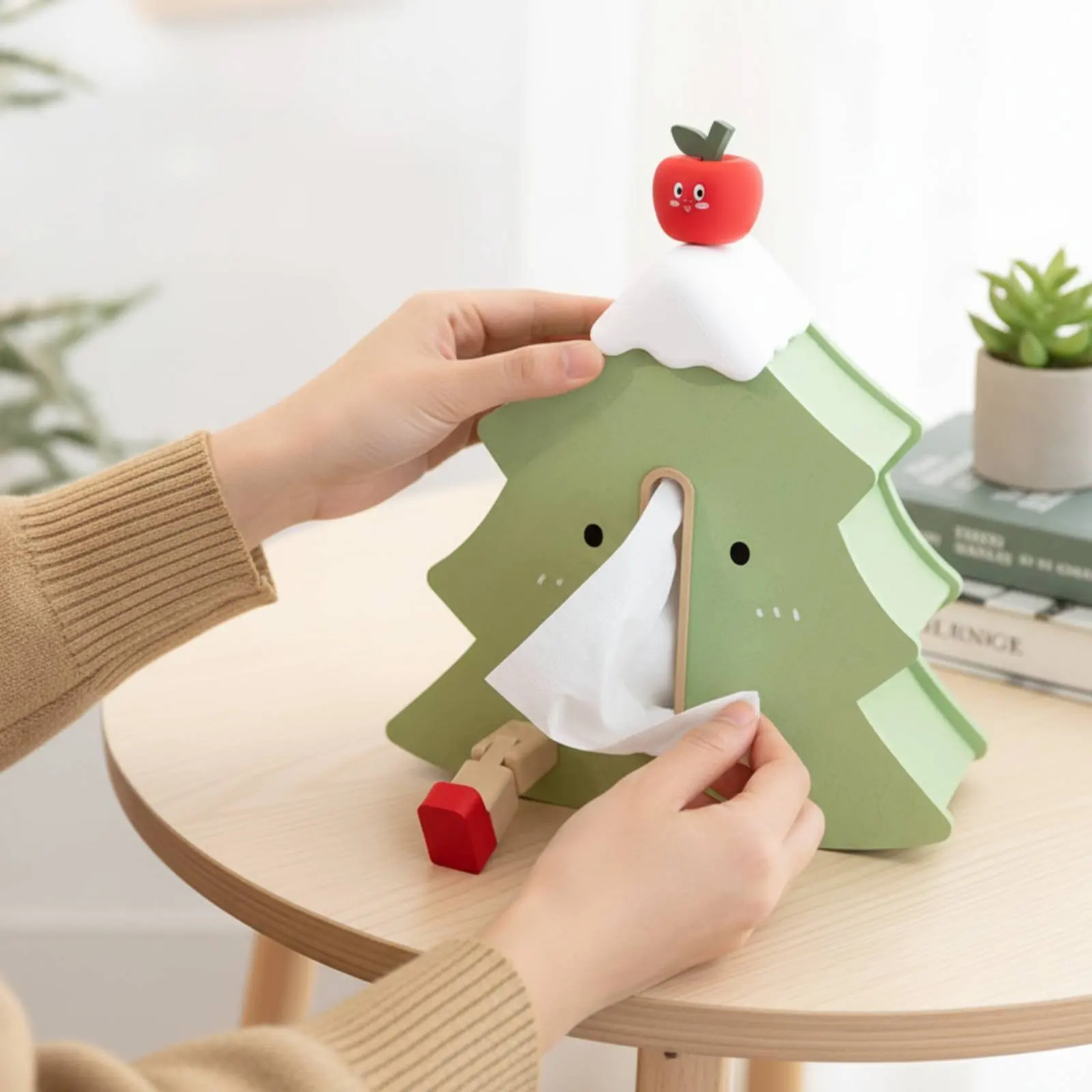

Decorative Tissue Box with Legs Multifunctional Design Tree Shaped Napkin Container Home Decoration for Bedside Table, Bathroom