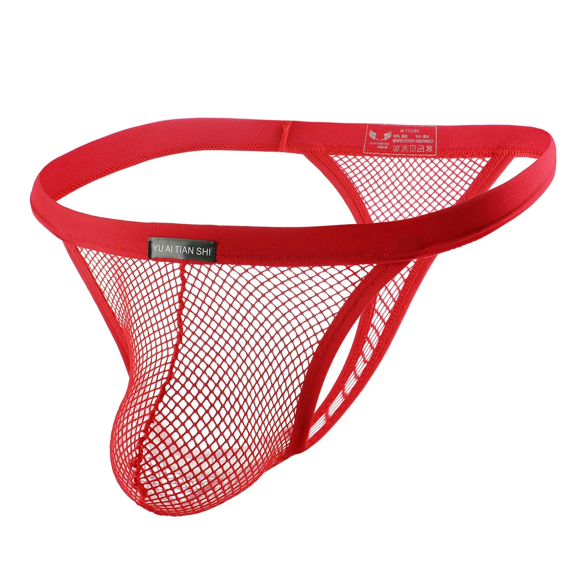 Men's Erotic T Back Thong Gay See Through Mesh Breathable Elastic G-string Trasnaprent Panties Sissy Low Rise Bulge Pouch Bikini