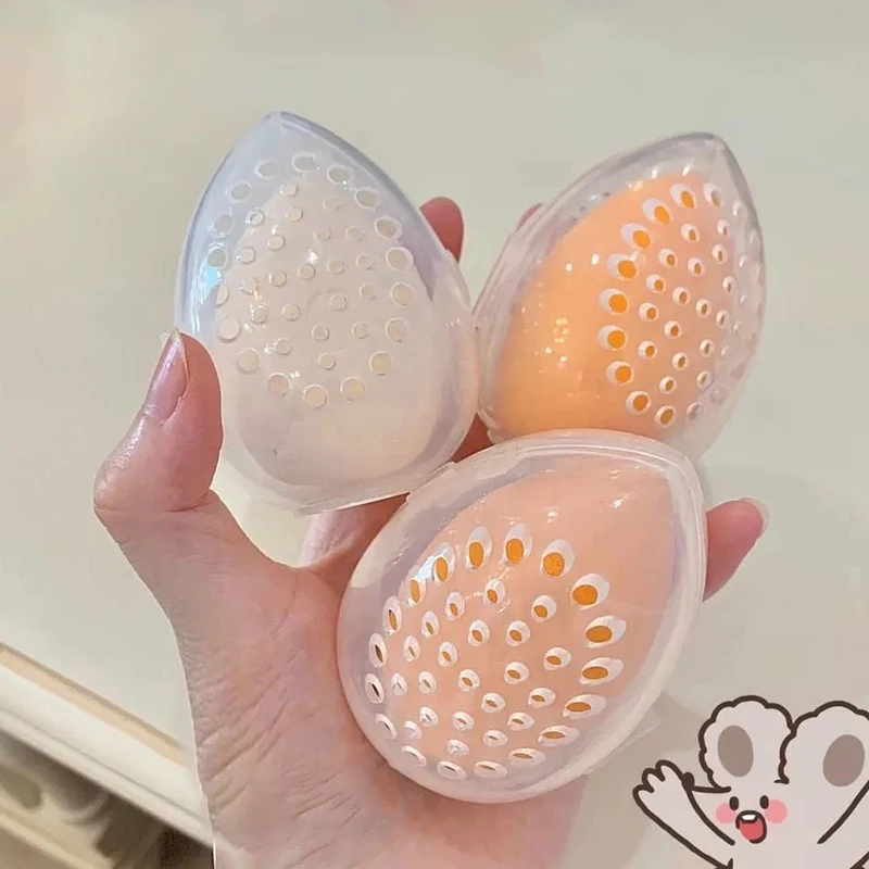 1PC Cosmetic Egg Storage Box Beauty Sponge Stand Storage Case Makeup Blender Puff Holder Empty Cosmetic Drain Container