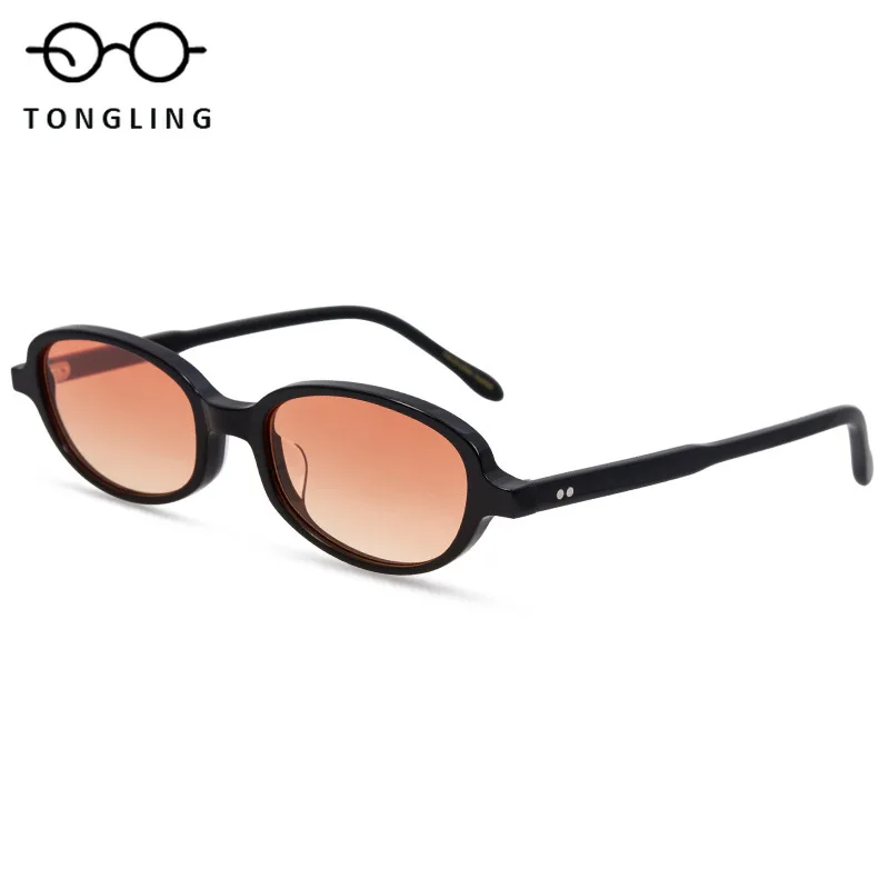 2026 New Popular Handmade Exquisite Design Small size Oval Acetate Ladies Only Fashion Outdoor UV400 Protection Vintage SunGlass