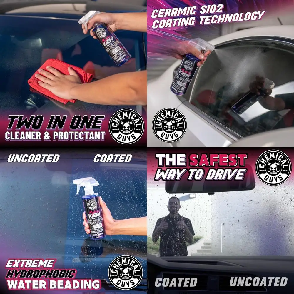 

Chemical Guys HydroView Ceramic Glass Cleaner & Coating - Cleans & Adds Hydrophobic Protection, Car Window Cleaner for Glass, an