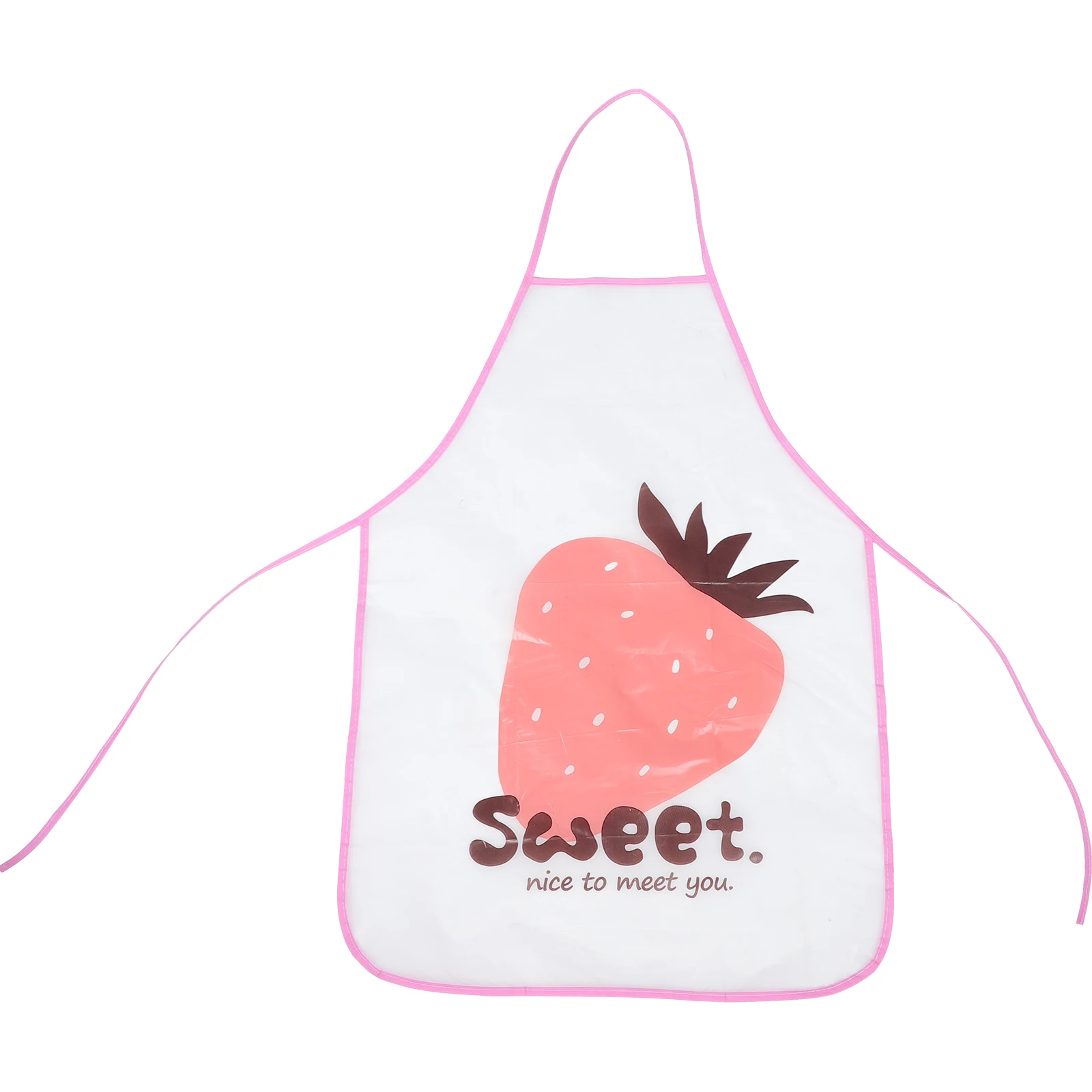 

Waterproof Disposable Apron Kitchen Cooking Gown Home Sleeveless Decorative Strawberry Adult Safe Practical Uniform
