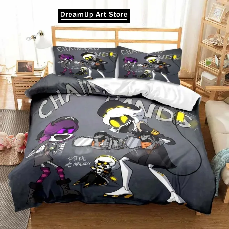 3D Print Fashion Murder Drones Anime Bedding Set Boys Girls Twin Queen Full Size Duvet Cover Pillowcase Bed Adult Bedroom