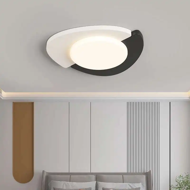 Retro Walnut Wood Grain Eye Protection Living Room Ceiling Light French Medieval Style Hall Light Led New Rectangular Main Light