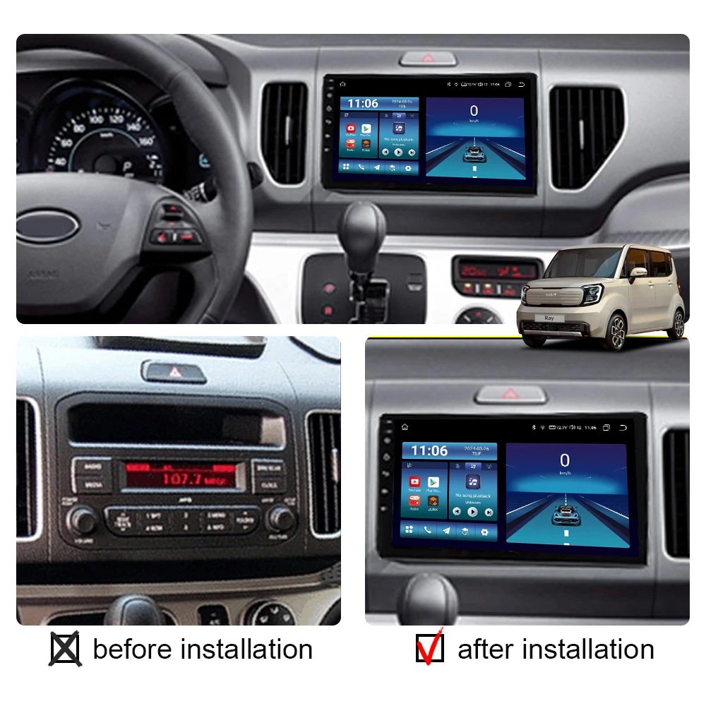 7862 Android 14 Car Radio All in one for Kia Ray 2011 - 2017 Multimedia Video Player Carplay Auto Stereo GPS Navigation Wifi DSP