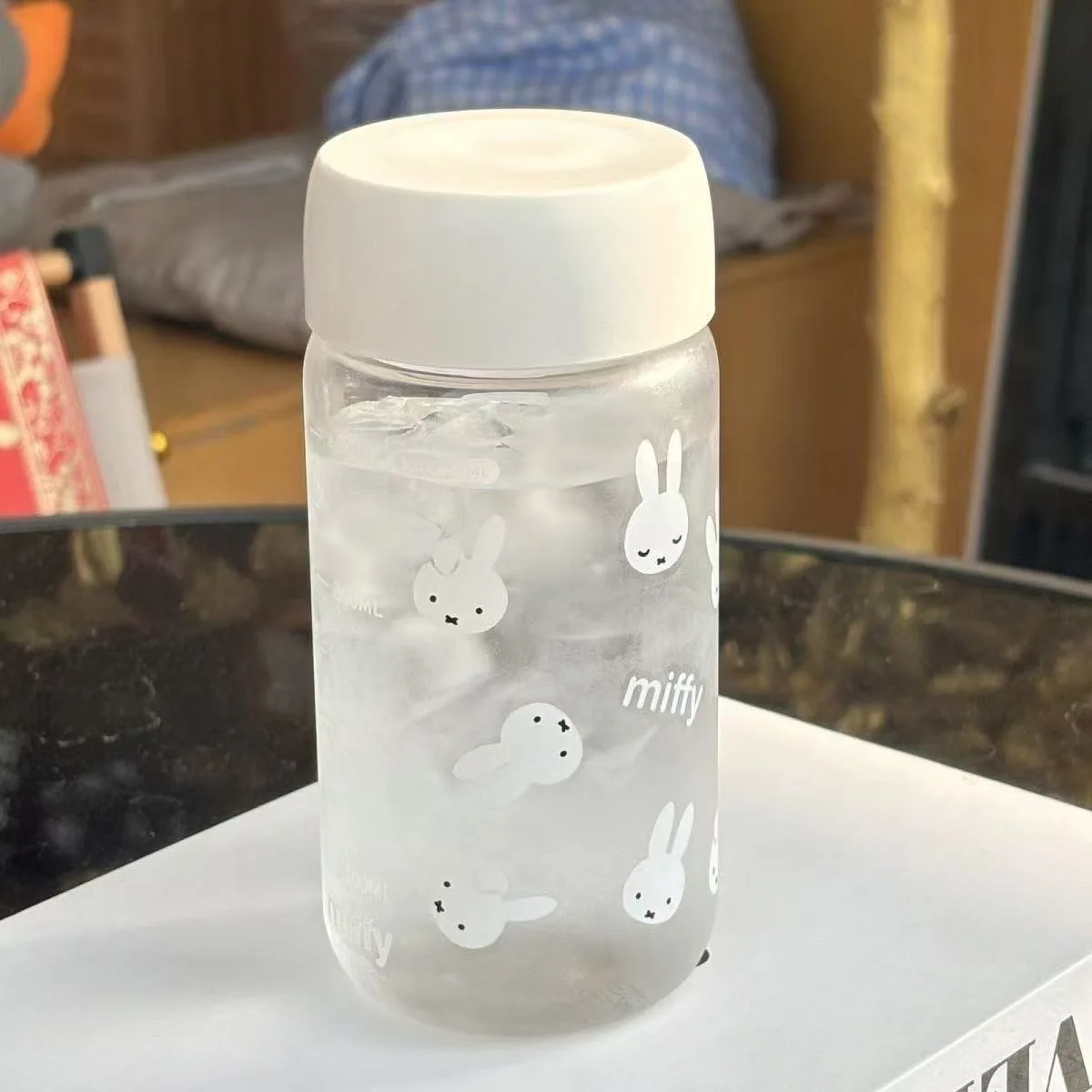 420ml Anime Miffy Rabbit Water Bottle Large Capacity Plastic Sports Water Bottle Portable Leak-proof Drinking Bottle Gifts view 4