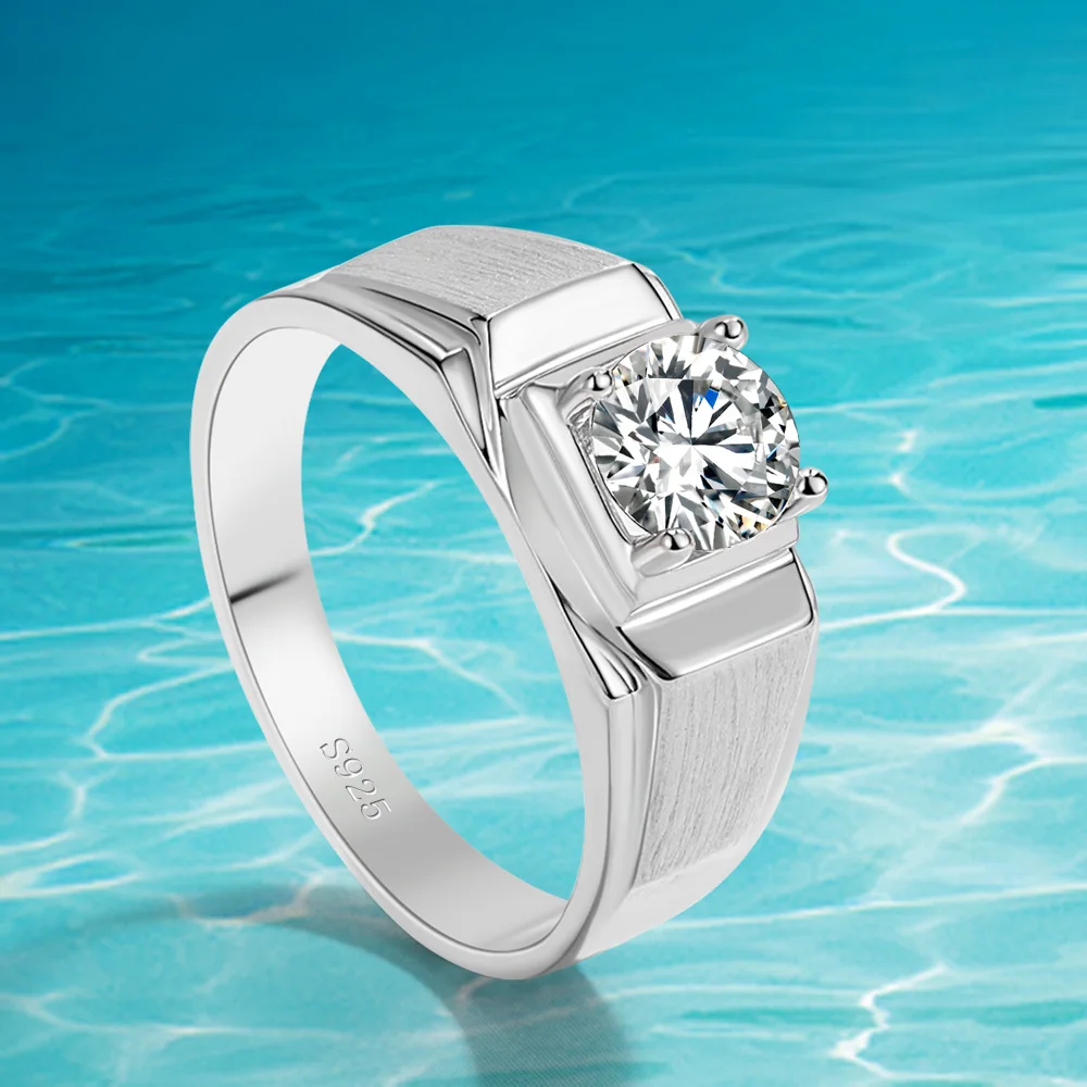 

Men's Ring 925 Sterling Silver Ring For Men Domineering Luxury Shiny Zircon Male Ring Party Birthday Gift Accessories