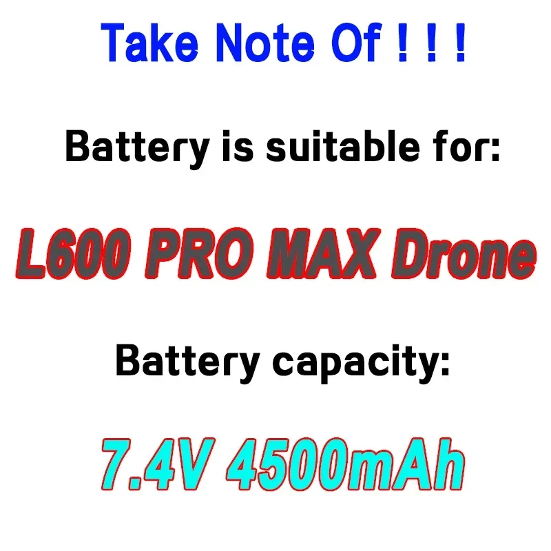 Lyrc l600 promax drone bateria 7.4v 4500mah 30min vida para original l600 pro max bateria rc quadcopter l600 acessórios parte