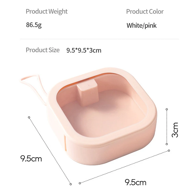 Mini caja de almacenamiento portátil para dentaduras postizas, caja de almacenamiento transparente para llevar, cajas pequeñas para teléfono móvil, cordón para pastillas, estuche para Clips de papel