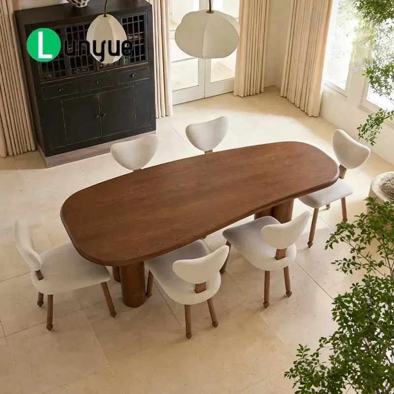 Asymmetrical Plywood Dining Table Monochrome Matte Finish Fully Wooden Construction No Veneer Modern Minimalist Furniture for