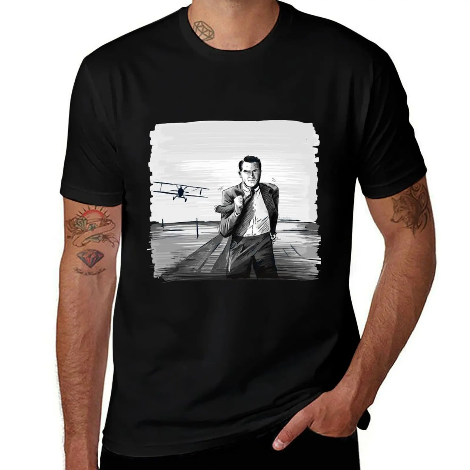 

North by Northwest by Alfred Hitchcock T-Shirt man t shirt heavy cotton black cotton t-shirt plain for man package