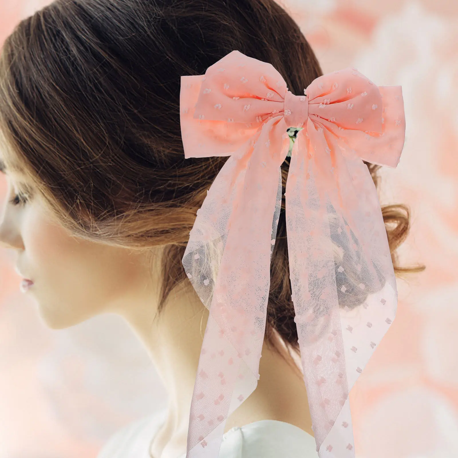 

3Pcs Big Hair Bows for Girls Women Long Tail Bow Clips Fashion Hair Ribbons Barrettes Daily Date Hairstyles Chic