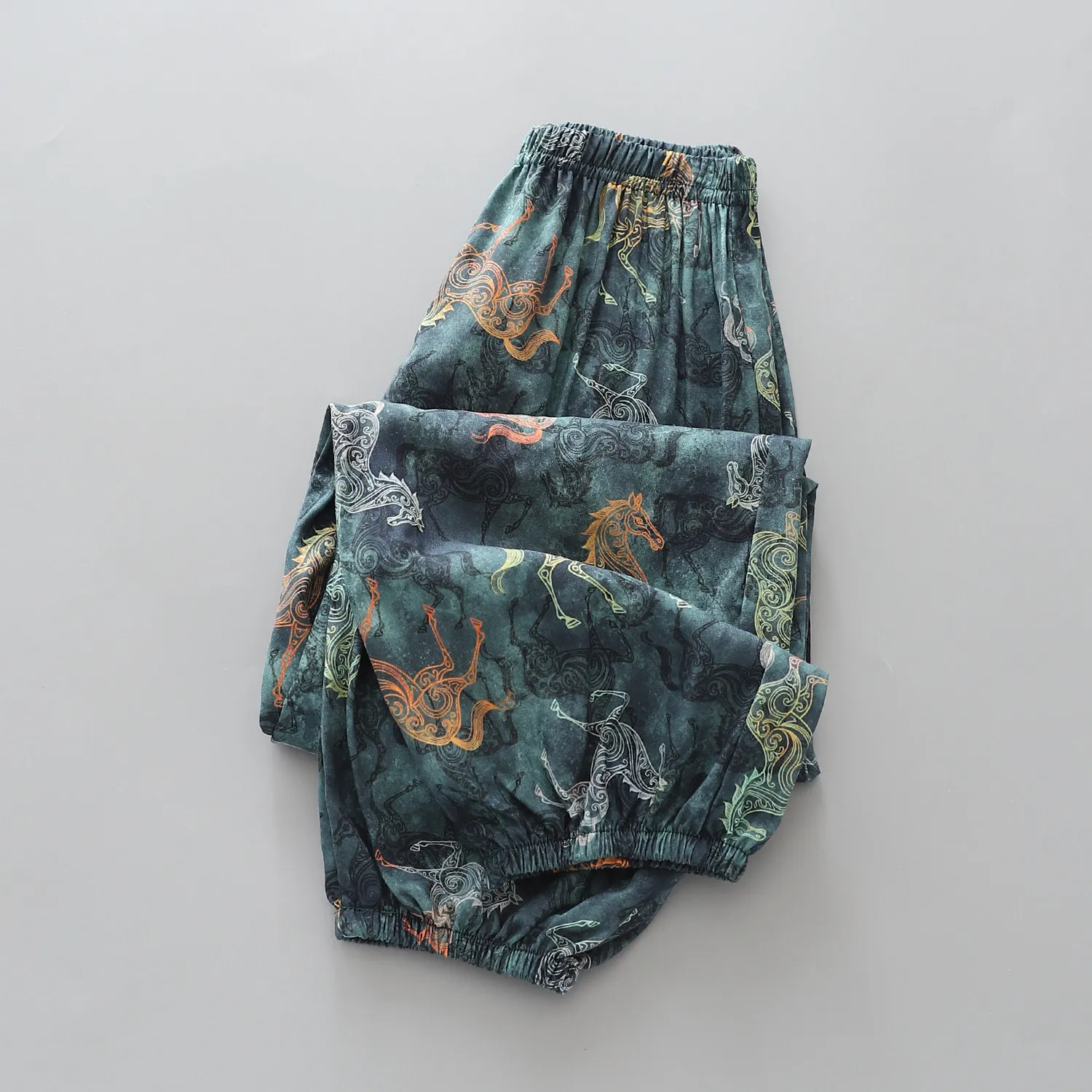 

Summer girls' mosquito-repellent pants - lightweight cotton pajama-style trousers for children - breathable artificial cotton ch