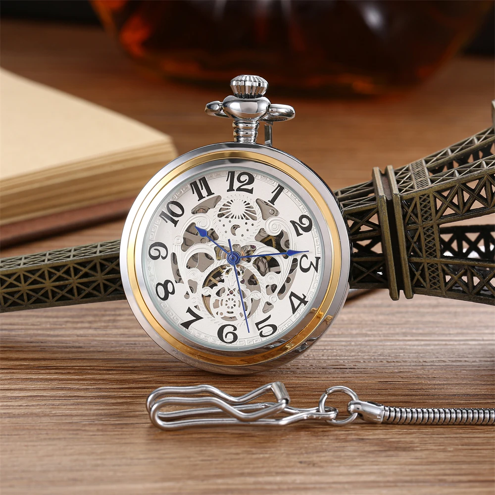 New retro classic pocket watch hollowed out luminous no flip cover pendant waist chain semi-automatic mechanical pocket watch