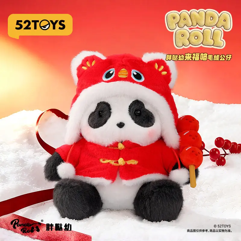 52TOYS Panda Roll Plush Doll Red Chinese Style Trendy Collectible Toy Desktop Ornament Perfect Gift For Adult Collectors