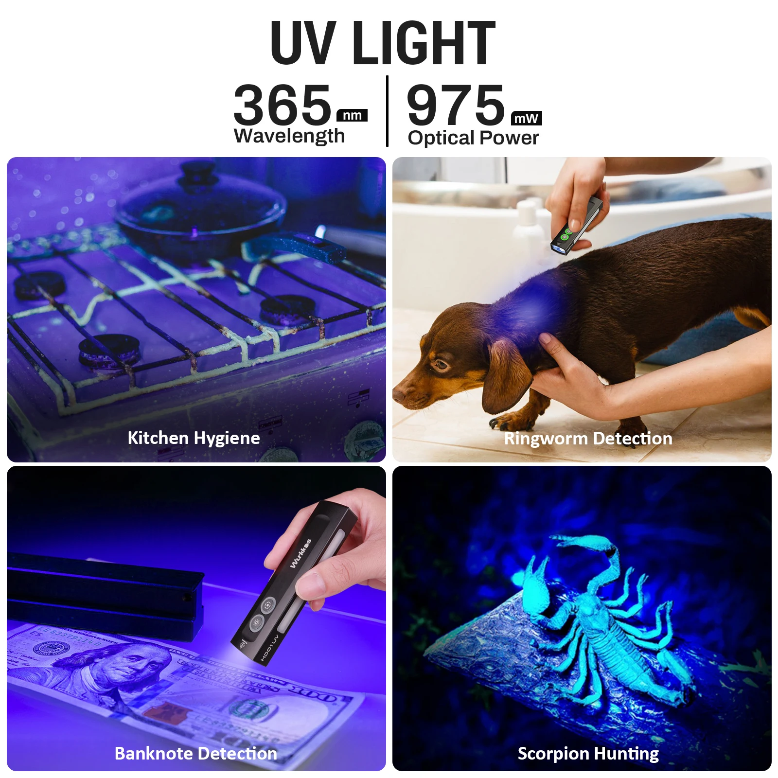 Wurkkos HD01 UV Multifunctional EDC Flashlight 1200 LM with 365nm UV Light White Flood 90CRI LED Side RGB Lights IP65 Waterproof