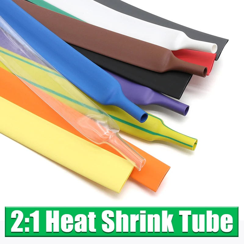 1M 2:1 Heat Shrink Tubing Dia1 2 3 4 5 6 8 10 12 14 16 18 20 22 25 30 35 40 45 50 60 70 80mm Polyolefin Cable sleeve shrink tube