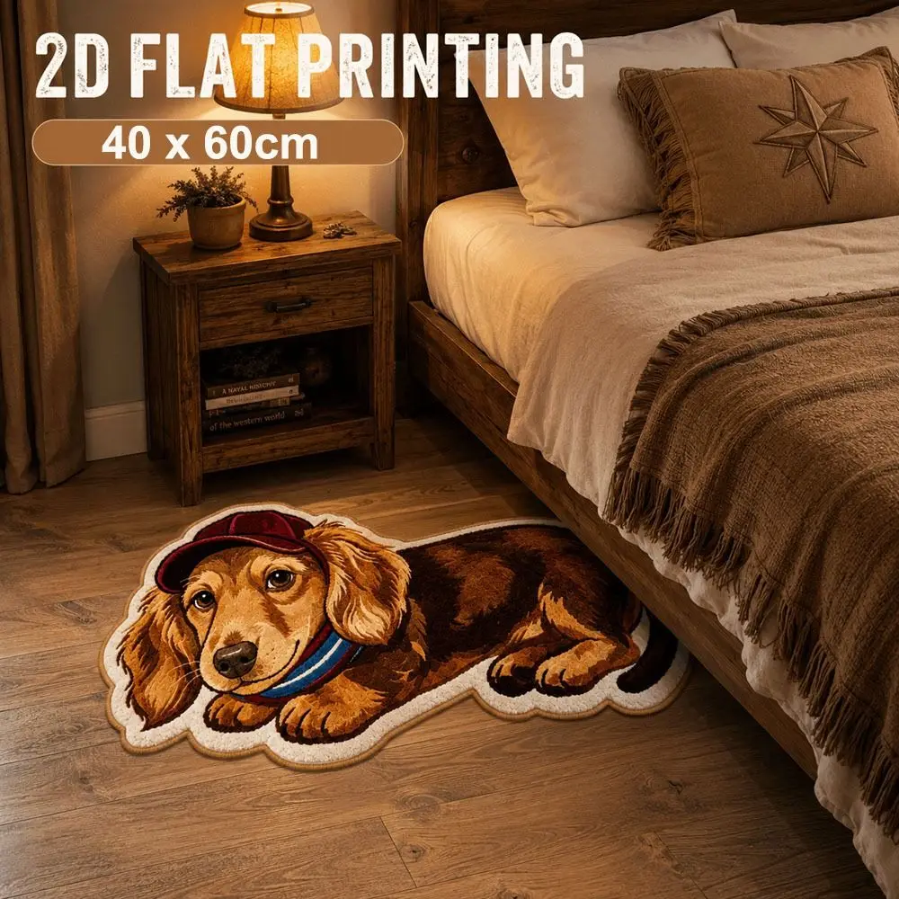 Animal Shaped Rug Animal Floor Mat 2D Flat Printing Cute Animal Pattern Printed Area Rug Irregular Shape Easy to Clean