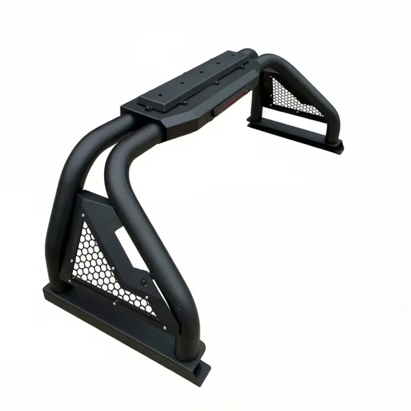 Pickup Truck Bed Roll Bar with Brake Light Clip on Stainless Steel Round Tube Heavy Duty 4x4 Offroad Sport Bar