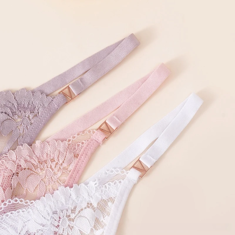 로우 웨이스트 꽃 자수 섹시 여성 에로틱 속옷 레이스 투명 홀로우 아웃 팬티 솔리드 심리스 브리프