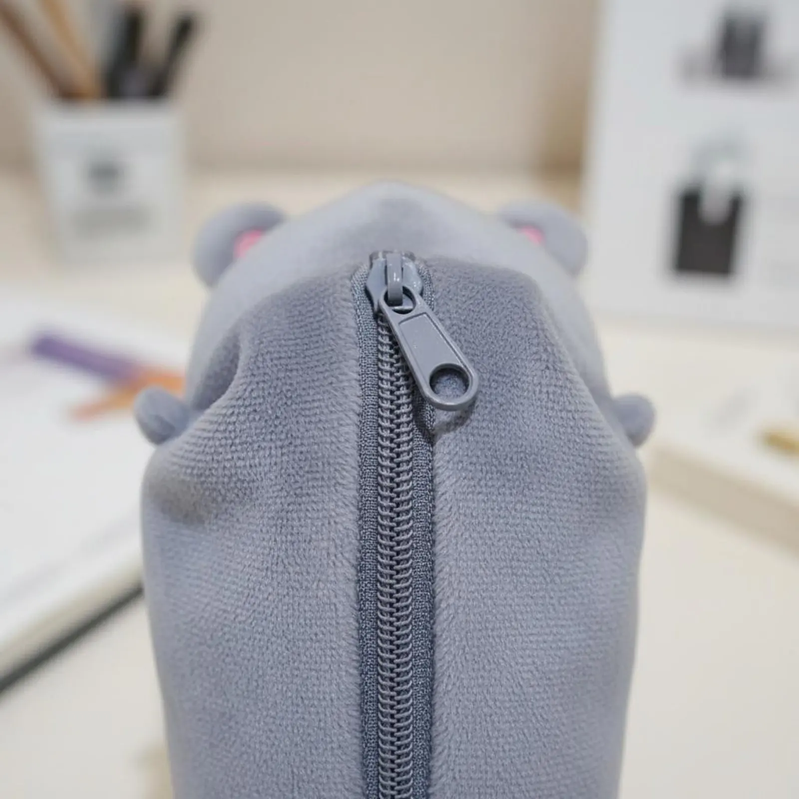 Mouse Writing Utensil Case Cute Design Soft Fabric Writing Utensil Case School Supplies Gift Idea Zipper Closure for Students